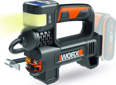 Kompresor portabël për vetura Worx WX092.9, 20V, 10 bar, portokalli