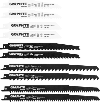Set tehe të sharrës Graphite, HCS / BIM, 10 copë
