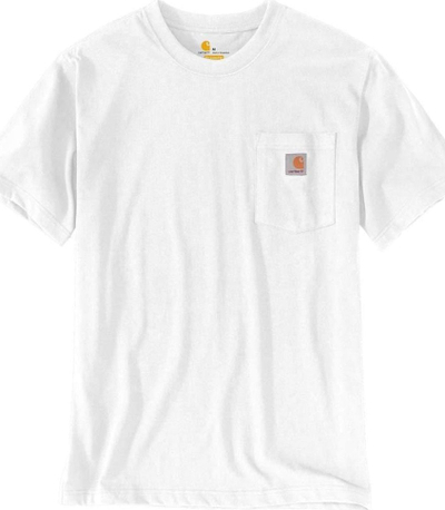 Bluzë Carhartt Relaxed Fit Heavyweight, pambuk, me xhep, e bardhë, XS