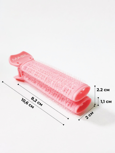 Rrula flokësh Masil Root Volume Clip-On, 2 copë, me velcro, rozë