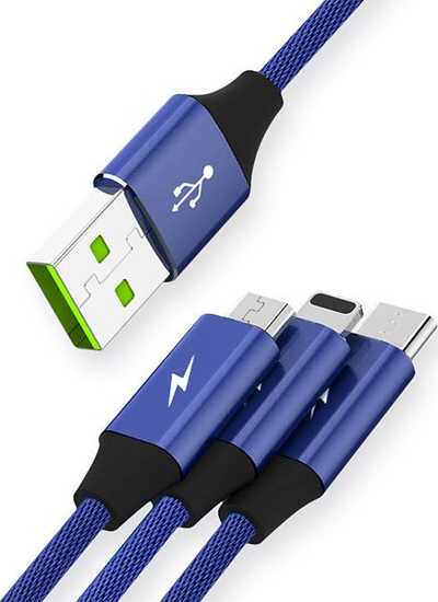 Kabllo karikimi Somostel SMS-BW03, 3 në 1, 1.2m, blu