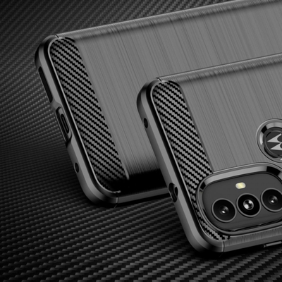 Maskë mbrojtëse Hurtel Carbon Case për Motorola Moto G Power 2022, TPU e butë, efekt karbon, e zezë