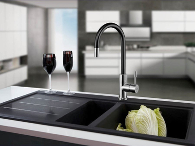 Rubinet kuzhine Blue Water Lima Inox, gryka 360°, çelik inox, i zi matte