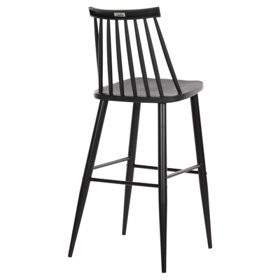 Stol Vanessa i lartë PP & dru metalik i zi 47×48,5×107 cm (HM8459.12), zezë