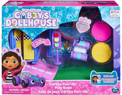 Set loje Gabby’s Dollhouse Carlita Purr-ific Play Room, me figura, për fëmijë 3+