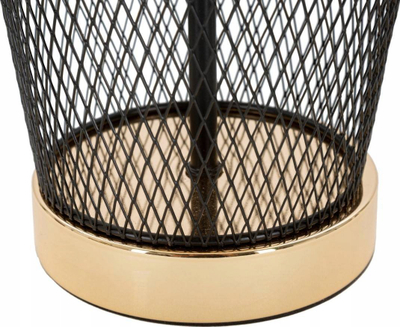 Lampë tavoline Mauro Ferretti Tower, E27 40W, 25 x 44 cm, e zezë me ari