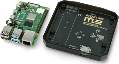 Pllakë zgjerimi Argon40 Argon ONE M.2, për Raspberry Pi 4B, për SSD M.2 SATA, gri