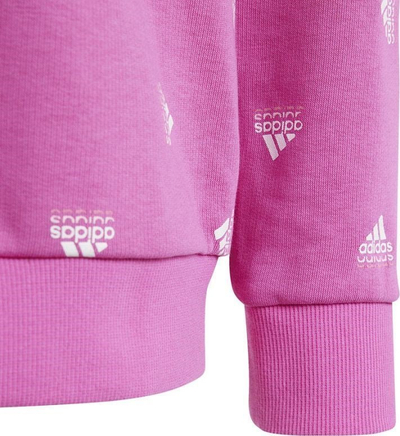 Bluzë sport Adidas Bluv Swt Jr IC5573, për vajza, me print logo, rozë