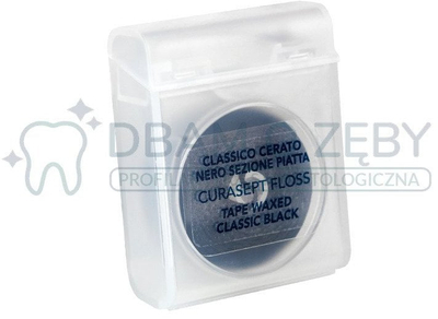 Fill dentar Curasept Dental Tape Waxed Classic Black, me dyll, mente, 50m