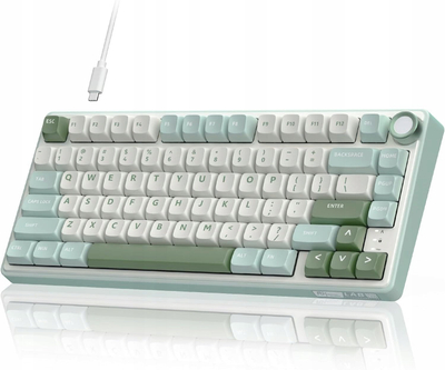 Tastierë mekanike Royal Kludge R75 Sky Cyan, 75%, RGB, jeshile me të bardhë