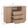 Buffet ADLER HM2430, 120x45x85 cm, 3 sirtarë 2 dollapë, sonoma