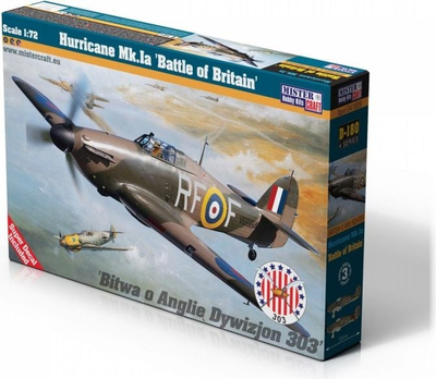 Model avion Mistercraft Hurricane Mk.Ia Battle of Britain, shkalla 1:72, plastik
