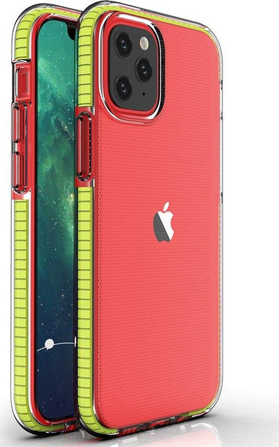 Futrollë Spring Case Gel Cover për iPhone 13 Mini, TPU e tejdukshme, kornizë mbrojtëse, e tejdukshme me të verdhë