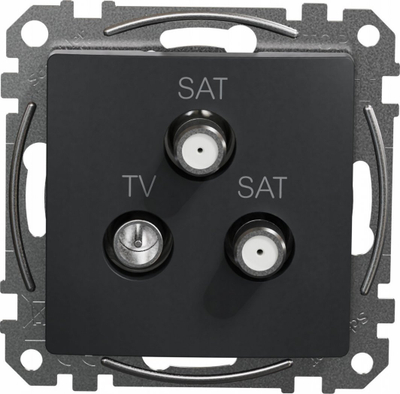 Prizë TV SAT Schneider Electric Sedna Design, me 3 dalje, antracit e zezë