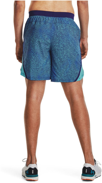 Pantallona të shkurtra vrapimi Under Armour Launch Printed, rrjetë frymëmarëse, reflektuese, blu