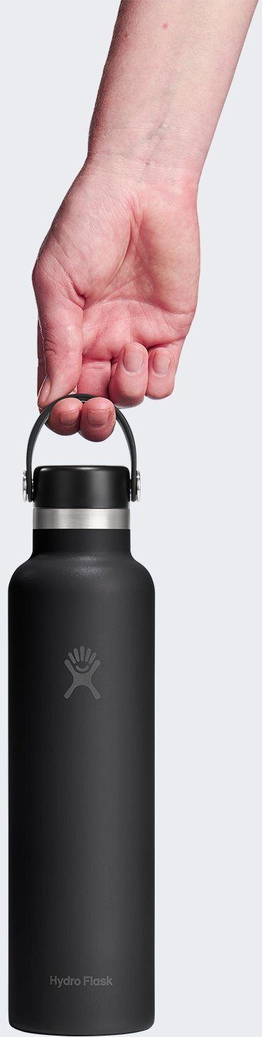 Shishe uji Hydro Flask Standard Mouth 24oz, inoks, izolim termik, e zezë