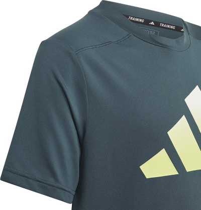 Bluzë sportive adidas TI Tee Jr IJ6416, poliestër, për kalamaj, jeshile