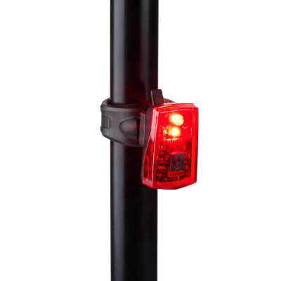 Dritë pas çikletës Dunlop LED, karikim USB‑C, me stop, e zezë me të kuqe
