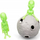 Lodër Tobë Stretchy Alien Asteroid, set me 3 copë, antistres, jeshile