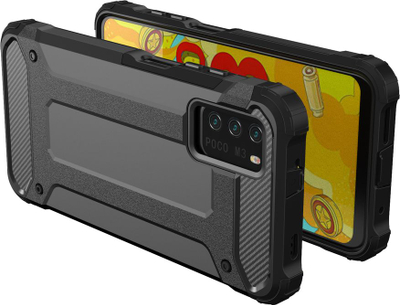 Mbulesë mbrojtëse Hurtel Hybrid Armor për Xiaomi Redmi Note 10 5G Poco M3 Pro, hibrid TPU polikarbonat, antishok, ngjyrë gold