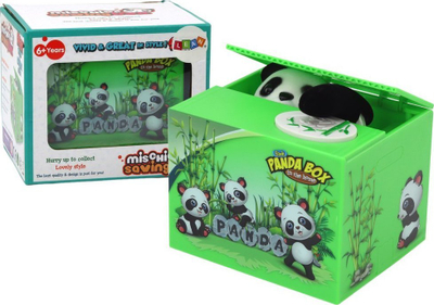 Kasë kursimi Panda Piggy Bank Learning to Save, mekanike, kuti ari, jeshile