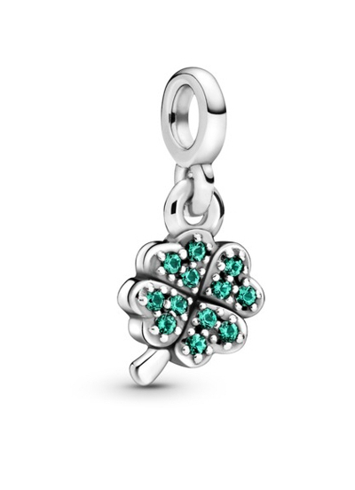 Aksesor për byzylyk Pandora Fourl-leaf Clover, i gjelbër/argjendtë