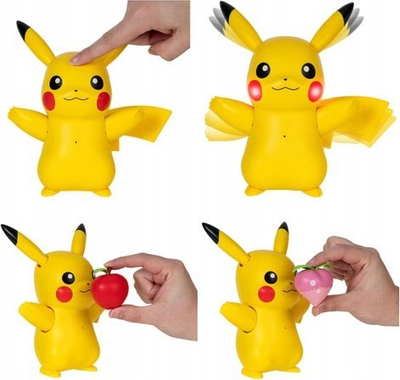 Lodër interaktive Pokemon Train and Play Deluxe Pikachu, 11 cm, 50+ reagime, e verdhë