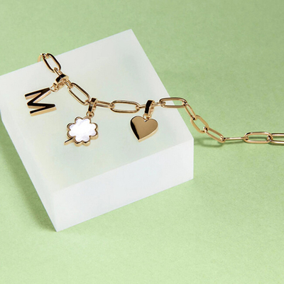 Byzylyk Rosefield Rectangle Chain, i praruar me ar, çelik inoks, i personalizueshëm