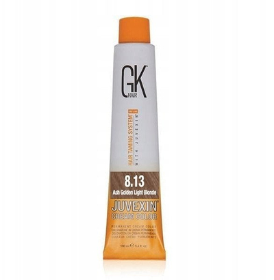 Бојa за коса GK Hair Global Keratin 813, перманентна, 100ml, светло златно пепеласта руса