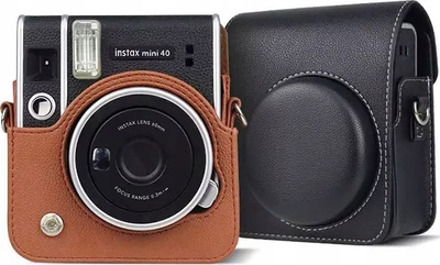 Kuti mbrojtëse LoveInstant për Fujifilm Instax Mini 40, lëkurë eco, kafe