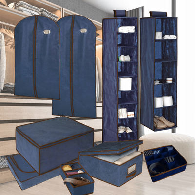 Kuti ruajtëse Blue Blanket Case, për batanije dhe rroba, me dorezë, blu
