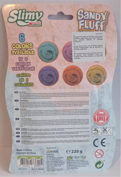 Lodër slimy antistres Slimy Sandy Fluff, aromë bubble gum me fruta, 5+, ngjyrë rëre