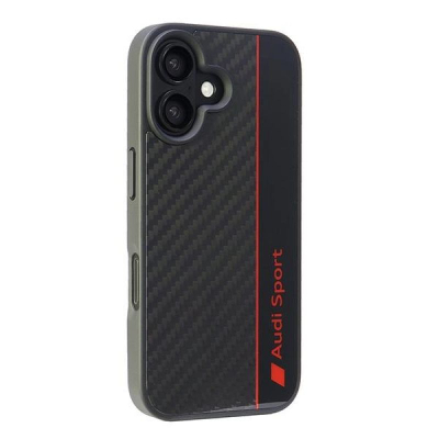 Kapak telefoni Audi Sport Carbon Fiber, MagSafe, për iPhone 16 6.1", i zi