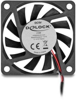 Ventilator PC Delock aksial, 60 x 60 x 10 mm, 5 V DC, ngjyrë e zezë