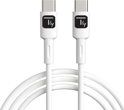 Kabllo USB-C Techly 2.0, 1m, 60W, e bardhë