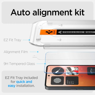 Xham mbrojtës Spigen Glas TR EZ Fit HD, 9H, për Nothing Phone 3a 3a Pro, transparent
