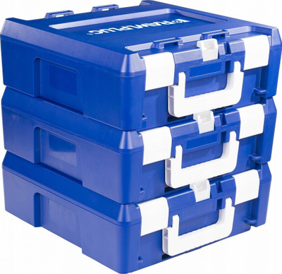 Trapano kaçavidë pa kabllo Rawlplug 55Nm, 18V, 2x 5Ah, blu me të zezë