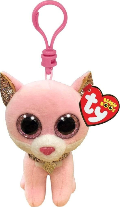 Kapëse dekorative Fiona Pink Cat Clip 35247, me mace rozë, aksesor për çantë e çelësa
