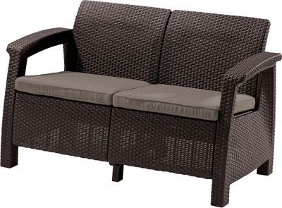 Sofë kopshti Allibert CORFU LOVE SEAT, për 2 persona, kafe