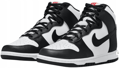 Atlete Nike Dunk High W DD1869-103, lëkurë, të bardha e të zeza