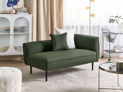 Kauç Beliani Chevannes, chaise lounge me kënd djathtas, boucle, jeshile e errët