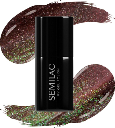 Lак xгел за нокти Semilac UV Hybrid Galaxy Flash 824 Digital Red, 7ml, црвена