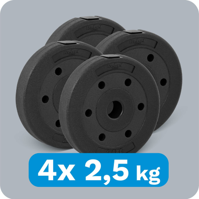 Hantëla të rregullushme Rebel, set 15 kg, shufër çeliku 40 cm, bituminoze