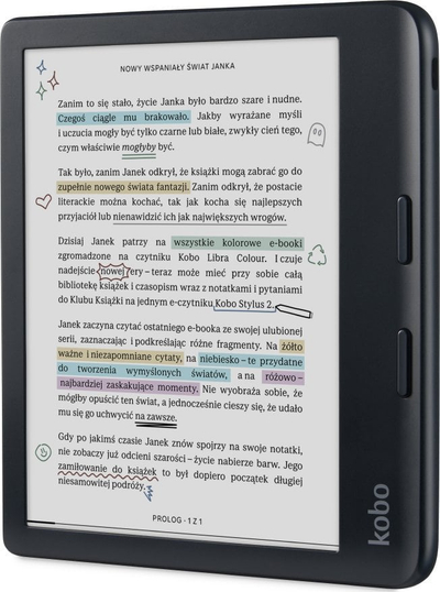 Kobo Libra Colour eReader, 7" E Ink Kaleido 3 Дисплеј, 32GB, Црн