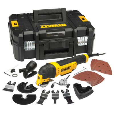 Vegël multifunksionale oshiluese Dewalt 300W (DWE315KT), 32 copë + Kutia T-STAK