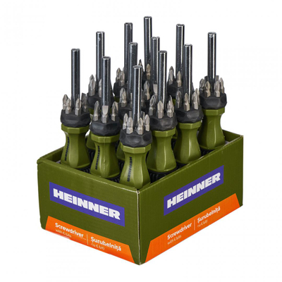 Set kaçavidash Heinner, 6 copë, bit-a 2.5 mm, çelik plastike