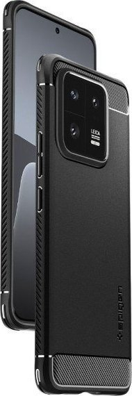 Këllëf telefoni Spigen Rugged Armor për Xiaomi 13 Pro, gome TPU e butë, mbron nga goditjet, i zi mat