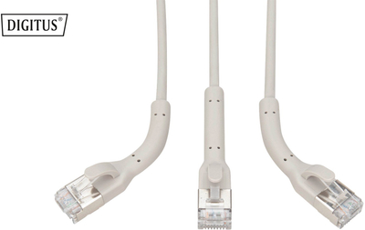 Kабел за мрежа Digitus CAT 6A F-FTP, 0.3 m, бакар Cu, сив