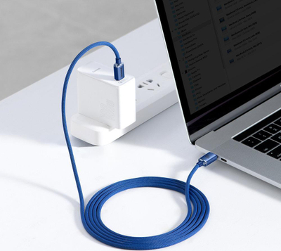 Kabllo USB-C Baseus Crystal Shine, 2 m, 100 W, blu