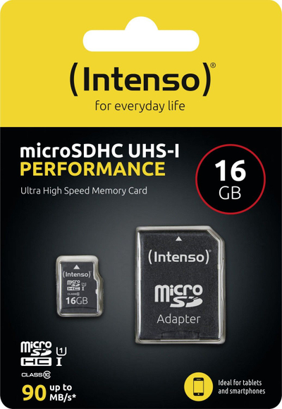 Kartë memorje Intenso Performance MicroSDHC, 16GB, Class 10 UHS I U1